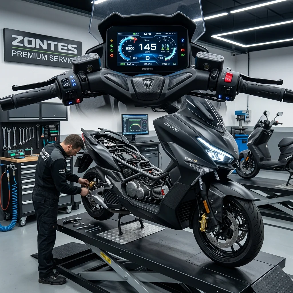 Zontes 350M ve 350E Maxi Scooterlarda Akıllı TFT Ekran, TPMS ve Anahtarsız Sürüş Sistemi