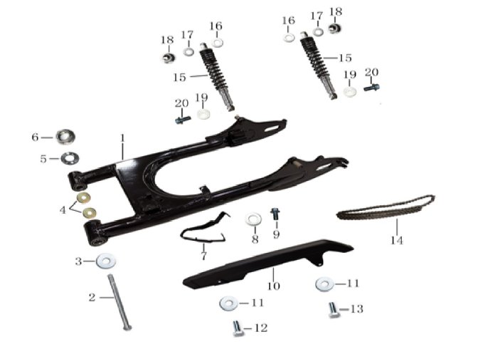 ARKA AMORTİSÖR TEK (TK03)125-R