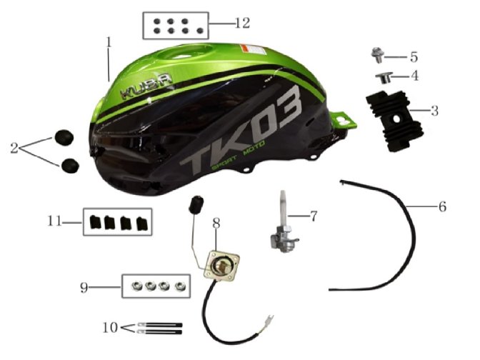 BENZİN DEPOSU ARKA TAKOZU (TK03)125-R